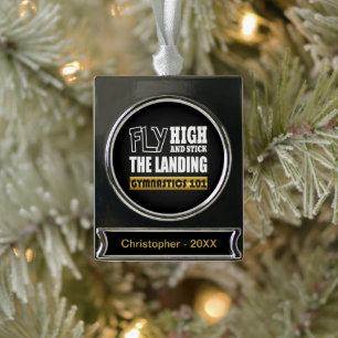 Gymnastik 101 Fliegenhoch - Bar Gymnast Banner-Ornament Silber