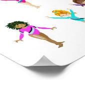 Gymnastik 6 Girls Personalisiert Gymnast Poster (Ecke)