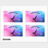 Gymnastik Abstrakt Rechteckiger Aufkleber (Blatt)