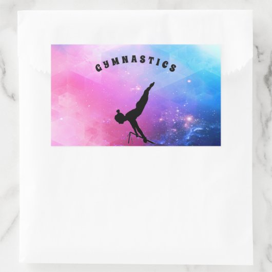 Gymnastik Abstrakt Rechteckiger Aufkleber (Tasche)