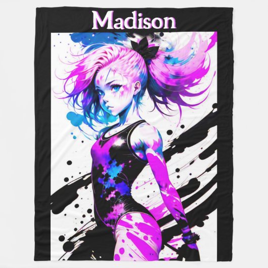 Gymnastik Abstrakt Spirit of the Gymnast Custom Fleecedecke (Vorderseite)