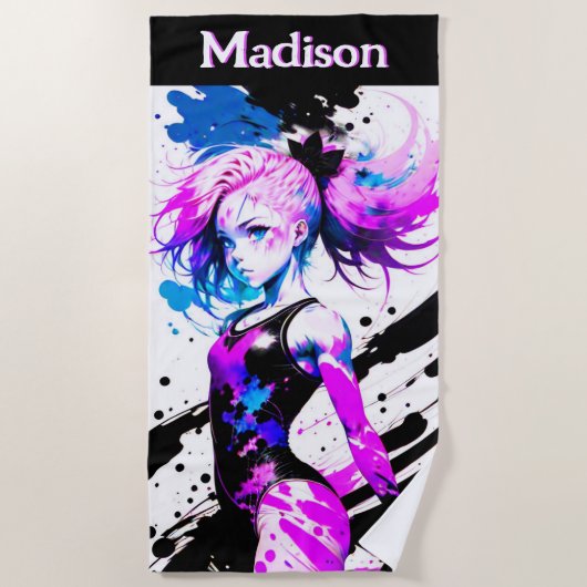 Gymnastik Abstrakt Spirit of the Gymnast Custom Strandtuch (Vorderseite)