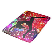 Gymnastik Abstrakte Bubble Dot Handstand Pose Badematte (Schrägansicht)