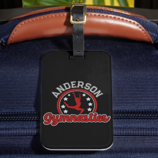 Gymnastik ADD NAME Gymnast Vault Floor Athlete Gepäckanhänger (Vorderseite Insitu 2)