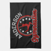 Gymnastik ADD NAME Gymnast Vault Floor Athlete Geschirrtuch (Vertikal)