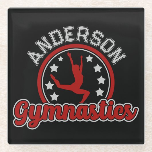 Gymnastik ADD NAME Gymnast Vault Floor Athlete Glasuntersetzer (Vorderseite)