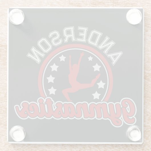 Gymnastik ADD NAME Gymnast Vault Floor Athlete Glasuntersetzer (Rückseite)