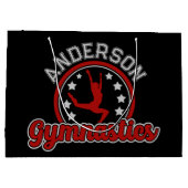 Gymnastik ADD NAME Gymnast Vault Floor Athlete Große Geschenktüte (Rückseite)