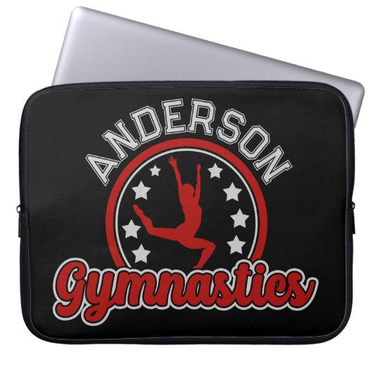 Gymnastik ADD NAME Gymnast Vault Floor Athlete Laptopschutzhülle (Vorderseite)