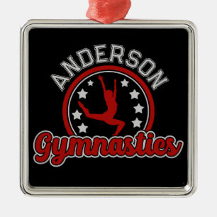 Gymnastik ADD NAME Gymnast Vault Floor Athlete Ornament Aus Metall