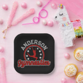 Gymnastik ADD NAME Gymnast Vault Floor Athlete Pappteller (Party)