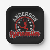 Gymnastik ADD NAME Gymnast Vault Floor Athlete Pappteller (Vorderseite)