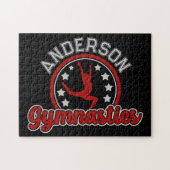 Gymnastik ADD NAME Gymnast Vault Floor Athlete Puzzle (Horizontal)