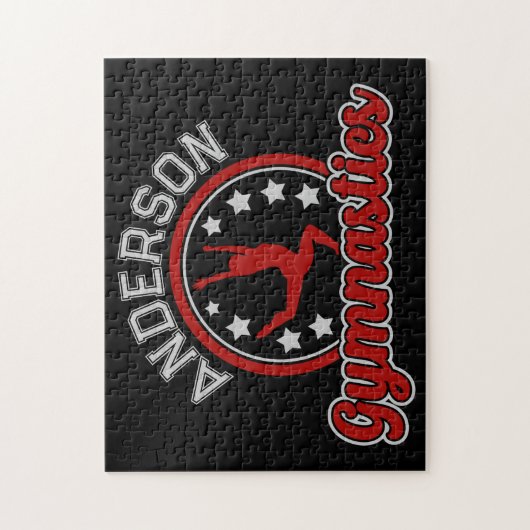 Gymnastik ADD NAME Gymnast Vault Floor Athlete Puzzle (Vertikal)