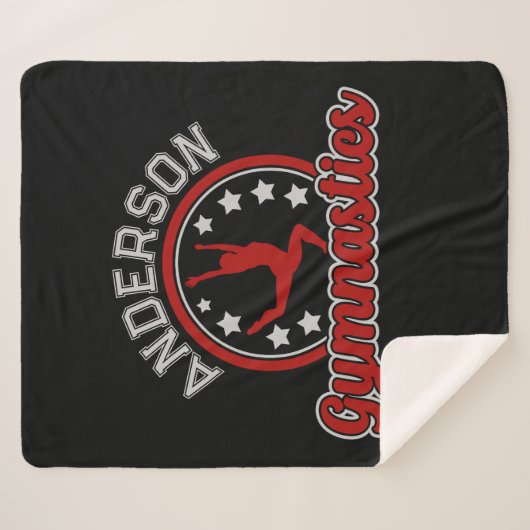 Gymnastik ADD NAME Gymnast Vault Floor Athlete Sherpadecke (Vorderseite (Horizontal))