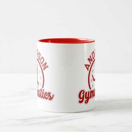 Gymnastik ADD NAME Gymnast Vault Floor Athlete Zweifarbige Tasse (Mittel)