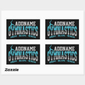 Gymnastik ADD NAME Gymnastik Team Backbike Kickove Rechteckiger Aufkleber (Blatt)