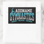 Gymnastik ADD NAME Gymnastik Team Backbike Kickove Rechteckiger Aufkleber (Tasche)