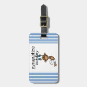 Gymnastik-Affe Gepäckanhänger (Vorderseite vertikal)