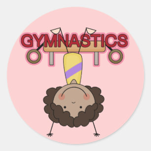 GYMNASTIK - Afroamerikaner-MädchenHandstands Runder Aufkleber