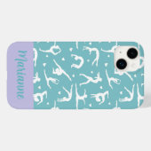 Gymnastik Aquamarin Individuelle Name Girlie Case-Mate iPhone Hülle (Rückseite (Horizontal))