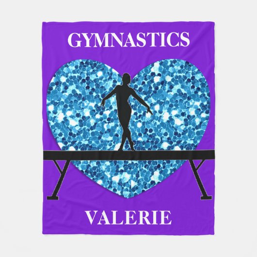 Gymnastik Balance Beam Lila Aquamarin Fleecedecke (Vorderseite)