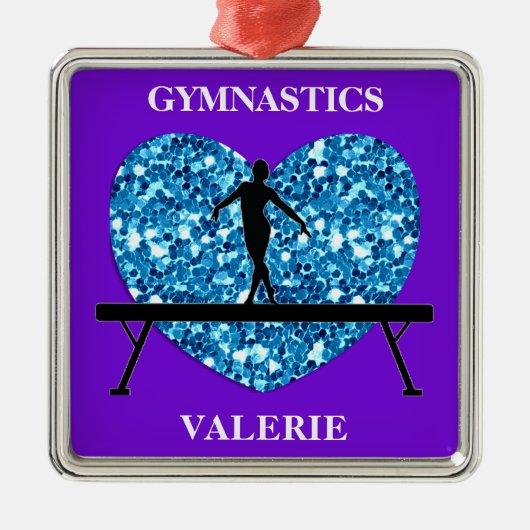 Gymnastik Balance Beam Lila Aquamarin Ornament Aus Metall (Vorne)