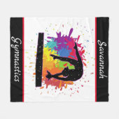 Gymnastik Balance Beam Paint Spritzer Fleecedecke (Vorderseite (Horizontal))