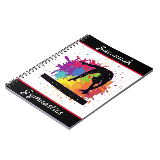 Gymnastik Balance Beam Paint Spritzer Notizblock (Linke Seite)