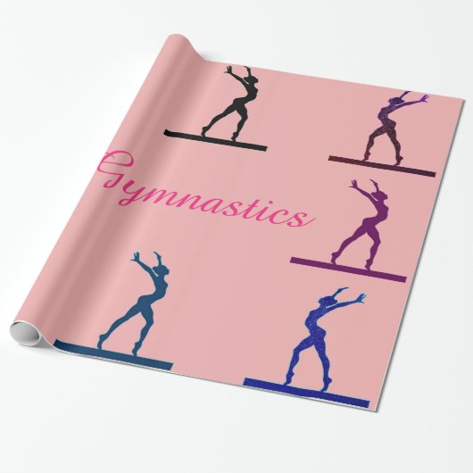 Gymnastik Balance Beam Pink Wrapping Paper Geschenkpapier (Ungerollt)