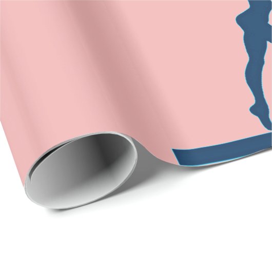 Gymnastik Balance Beam Pink Wrapping Paper Geschenkpapier (Rolleneckpunkt)