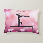 Gymnastik Balance Bier rosa Herzen Dekokissen (Rückseite)