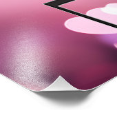 Gymnastik Balance Bier rosa Herzen Fotodruck (Ecke)