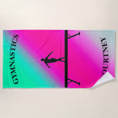 Gymnastik Balance Minze und Fuchsia Strandtuch (Vorderseite)