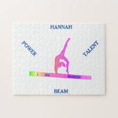 Gymnastik Balance Strahl Puzzle. Personalisierter Puzzle (Horizontal)