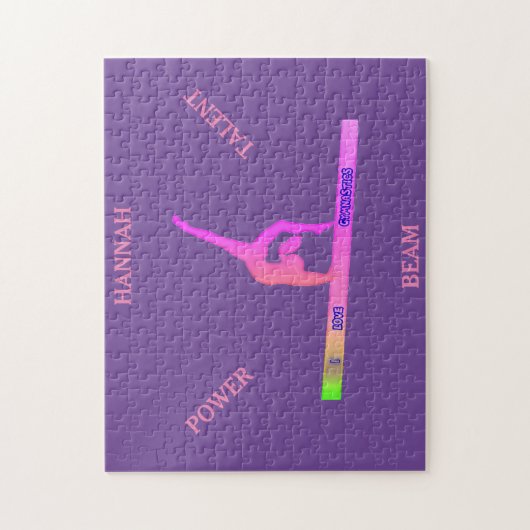 Gymnastik Balance Strahl Puzzle. Personalisierter Puzzle (Vertikal)