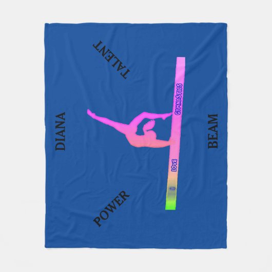 Gymnastik balanciert Balkendecke. Custom. Fleecedecke (Vorderseite)