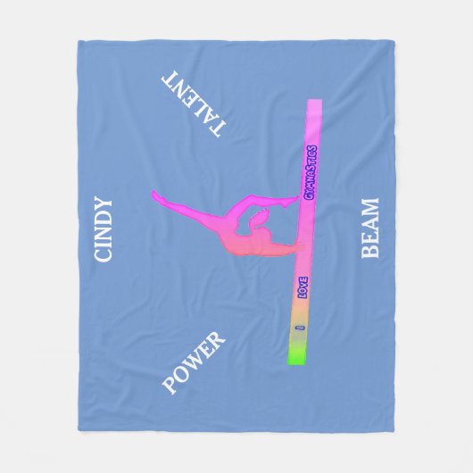 Gymnastik balanciert Balkendecke. Custom. Fleecedecke (Vorderseite)