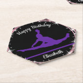 Gymnastik Bars Geburtstag in Lila und schwarz Untersetzer (angewinkelt)