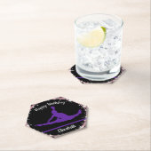 Gymnastik Bars Geburtstag in Lila und schwarz Untersetzer (Vor Ort)