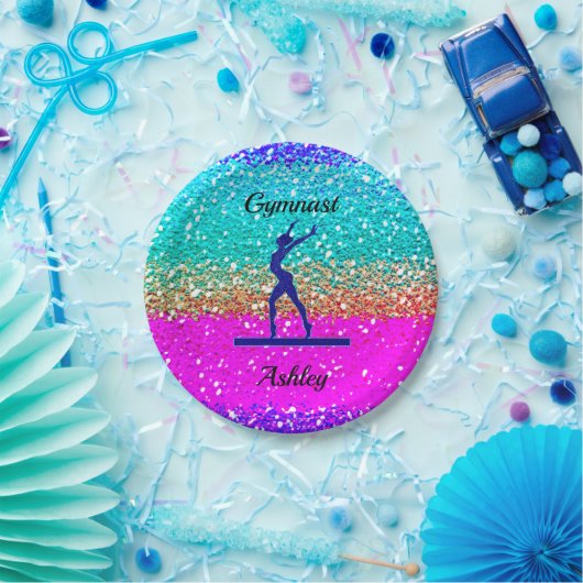 Gymnastik-    Bauch SparklePaper Plate Pappteller (Party)