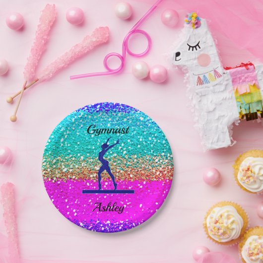 Gymnastik- Bauch SparklePaper Plate Pappteller (Party)