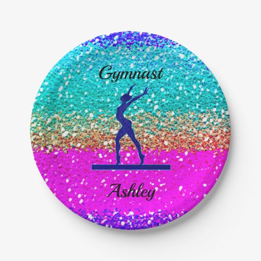 Gymnastik-    Bauch SparklePaper Plate Pappteller (Vorderseite)