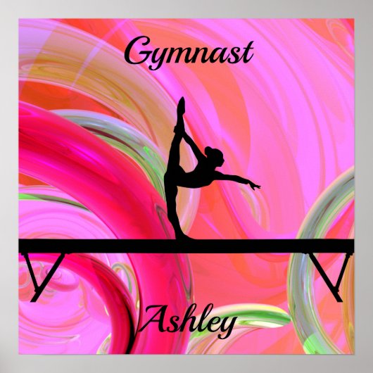 Gymnastik Beam Bold Abstrakt Custom Poster (Vorne)