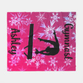 Gymnastik Beam Fuchsia Snowflake Fleecedecke (Vorderseite (Horizontal))