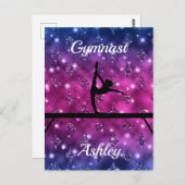 Gymnastik Beam Glam Postkarte (Vorne/Hinten)