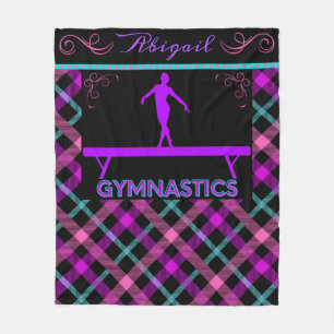 Gymnastik Beam Pink Lila Aquamarines Tartan Fleecedecke