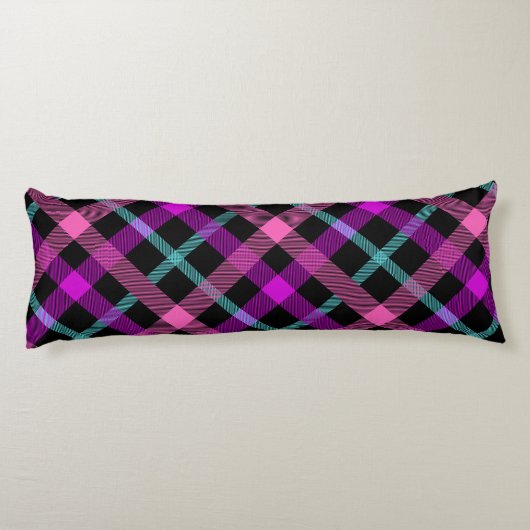 Gymnastik Beam Pink Lila Aquamarines Tartan Seitenschläferkissen (Rückseite)