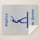 Gymnastik Beam Queen Blue / Silver Sherpa Blanket Sherpadecke (Vorderseite (Horizontal))