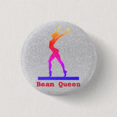 Gymnastik Beam Queen Rainbow Button Buttons (Vorderseite)